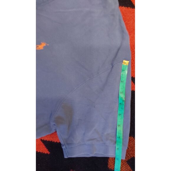 POLO Ralph Lauren Vintage Men's Cotton Blue Polo Orange Logo. Sz Medium - Picture 4 of 11